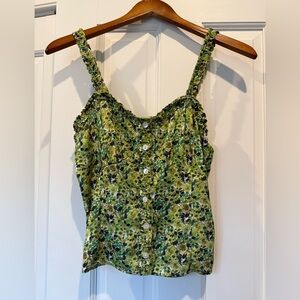 Favorite Daughter Floral Green Sleeveless Top
